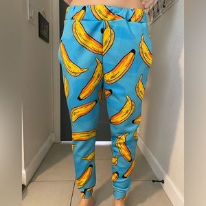 Unisex iEDM Blue Banana Sweatpants with Adjustable Waistband | S